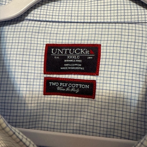 UNTUCKit Shirt Mens Large Blue Geometric Regular Fit Button Cotton NOTTOLA XXXL - Picture 3 of 6